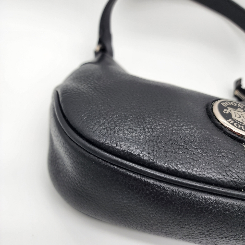 Dooney & Bourke Y2K Small Black Pebbled Leather Hobo Bag - Picture 10 of 16